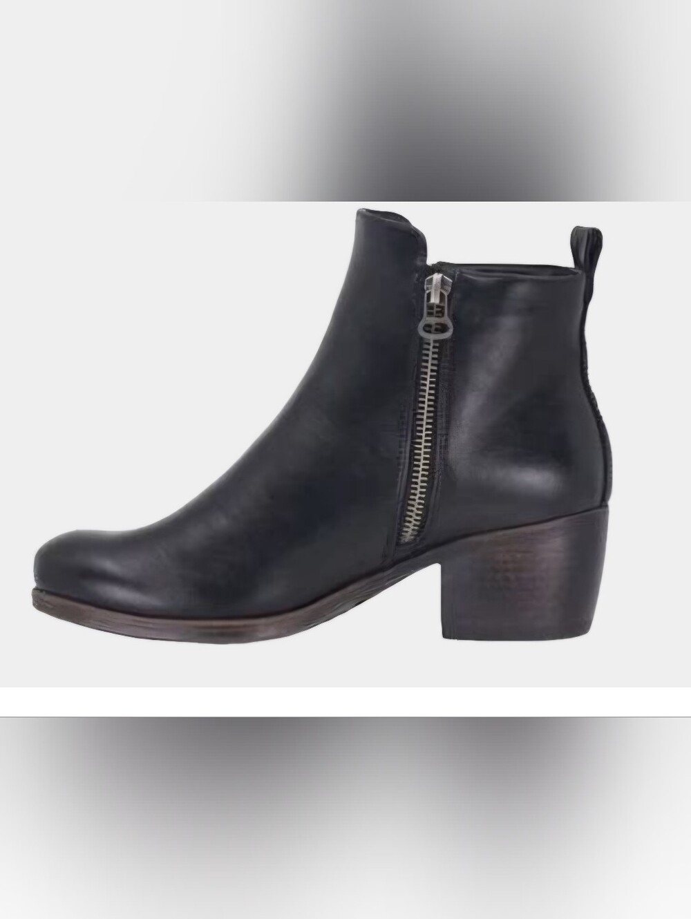 Classic Black LEATHER Side-Zip Ankle Boot